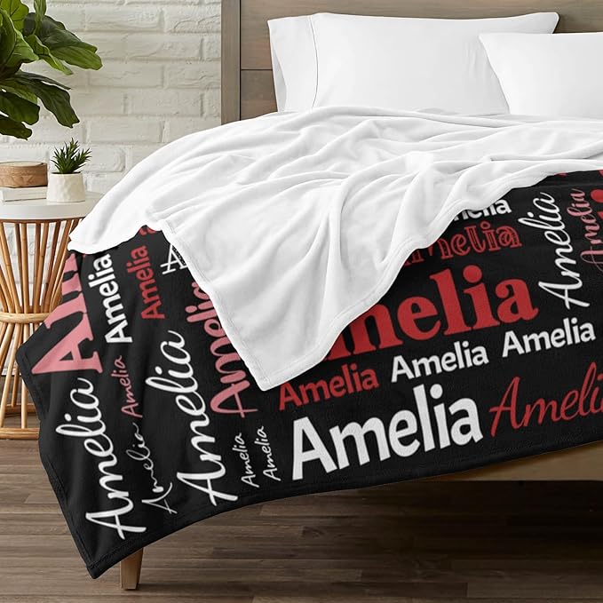 Dr.TOUGH Personalized Blanket for Adult Kids with Name Customized Blankets Personalized Throw Blanket for Christmas Birthday Gifts