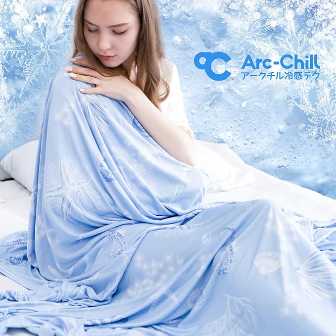 LUXEAR Cooling Blanket for Hot Sleepers,Double Side Cooling Effect Throw Size Summer Blankets, Q-Max 0.5 Arc-Chill Cooling Fiber Soft Cold Blanket Absorb Heat for Night Sweats to Keep Cool All Night