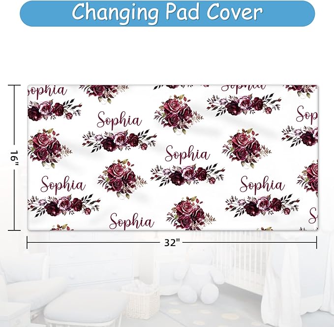 Custom Name Crib Bedding Set, 5 Pcs Personalized Woodland Animals Theme Baby Bedding, Crib Set for Boys Girls, Double Layer Nursery Bedding Sets for Infant Newborns, Toddlers Crib Bed Set