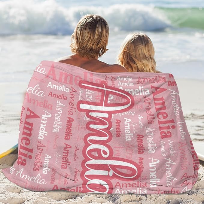 Dr.TOUGH Personalized Blanket for Adult Kids with Name Customized Blankets Personalized Throw Blanket for Christmas Birthday Gifts