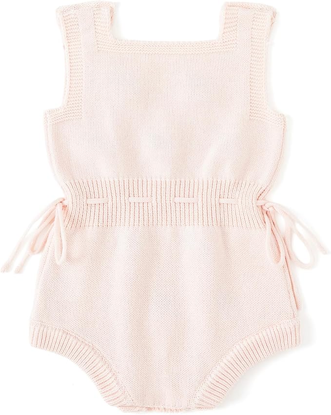 Simplee kids Baby Girl Knit Romper Fall Sleeveless Pompoms Rompers Newborn Little Girl Overall Jumpsuit Outfits