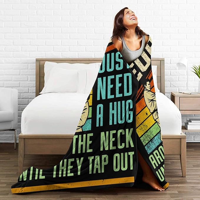 Wrestling Fleece Blanket Sports Wrestle Throw Blankets for Girls Boys Super Soft Warm Flannel Vintage Throws Gifts for Men Women Cozy Fuzzy Plush Stuffed Couch Bed Bedding Decor 60"x50"