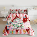 jejeloiu Christmas Nutcracker Comforter Set Queen Size Gingerbread Man Bedding Set for Kids Boys Girls Xmas Tree Duvet Quilt Red Bedroom Decor