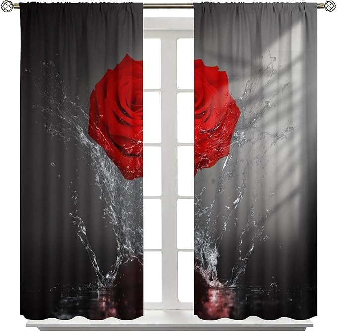 YCness Forest Animal Curtains, Wild Animals Watercolor Woodland Bear Rabbit Cartoon Window Treatments for Kids Bedroom Living Room Kitchen Living Room Drapes, 52x84 Inch
