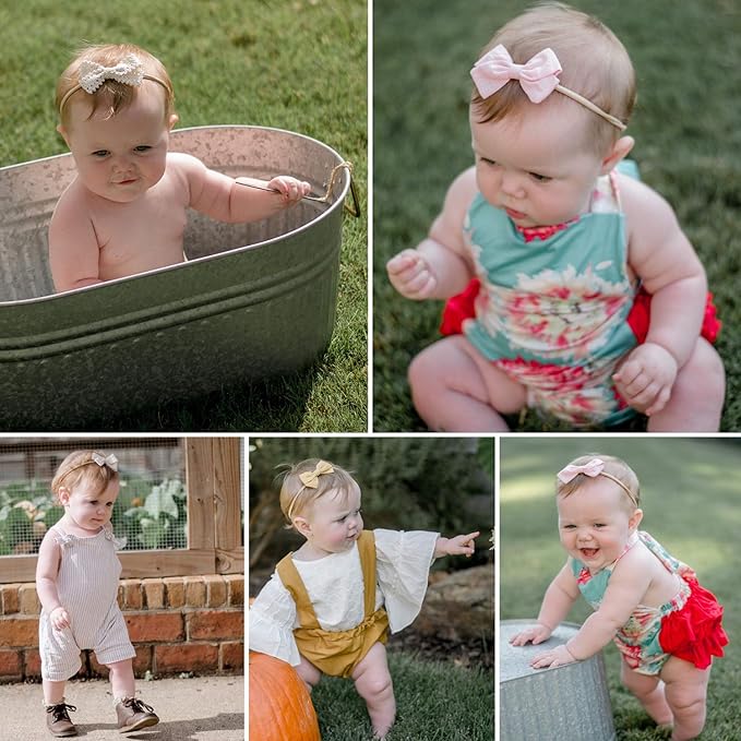 Baby Girl Headbands and Bows, Newborn Infant Toddler Nylon Hairbands Hair Accessories