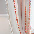 Deeprove Rust Orange Boho Curtains 63 inches Length for Living Room Bedroom Nursery, Vintage Chic Bohemian 63 inches Long Embroidery Farmhouse Tassel Privacy Window Treatments W52 x L63, 1 Panel