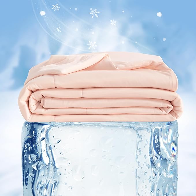 NTBAY Cooling Blanket for Toddlers, 39x47 Inches - Japanese Cold Tech Fabric Throw with Q-Max 0.43, Soft and Breathable Summer Nap Blanket, Also for Dogs, Coral Pink