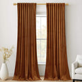 StangH Orange Velvet Curtains 94 inches Long Terracotta Back Tab Soft Thermal Insulated Room Darkening Window Drapes Home Decor for Dining Living Room, W52 x L94, 2 Panels