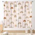 Rainbow Curtains, Boho Pastel Cute Cartoon Aesthetic Art Printed Beige Blackout Decorative Drapery for Kids Girls Baby Bedroom Living Room Classroom Nusery Bathroom Windows 2 Panels, 84"x63" Inch