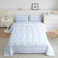 Feelyou Christmas Bedding Set for Kids Boys Girls Queen Size Xmas Deer Decor Comforter Set Ultra Soft Xmas Snowflake Comforter Winter Duvet Quilt Bedroom Decor Christmas Decorations Quilt