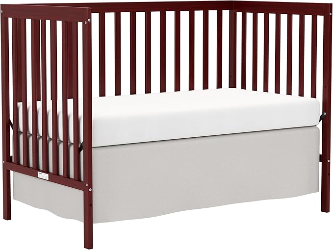 Baby Crib 5-in-1 Convertible, Wooden Nursery Cribs Converts to Toddler Bed, Daybed and Full Size Bed, 3 Adjustable Base, Non-Toxic Finish