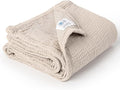 lulumoon Muslin Baby Blanket for Girls: Lightweight Cotton Swaddle for Receiving - Ideal Stroller Blanket for Travel & Baby Shower 36"x40"(Ivory)