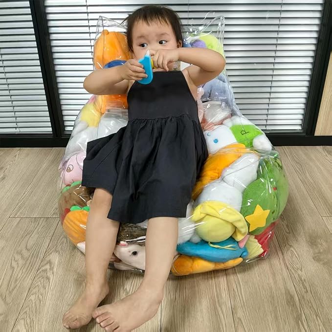 Stuffed Animal Storage Beanbag - Plush Toy Organizer Seat Cover, Durable Soft Fabric, Comfortable Lounge Cushion | Bean Bag Chair for Adults Kids Room Decor Floor Bed Couch Relaxing Space