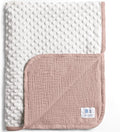 lulumoon Muslin Baby Blanket for Girls: Minky Dot Backing Thermal - Newborn Blanket for Baby Shower & Registry Gift 30"x40"(Sand)