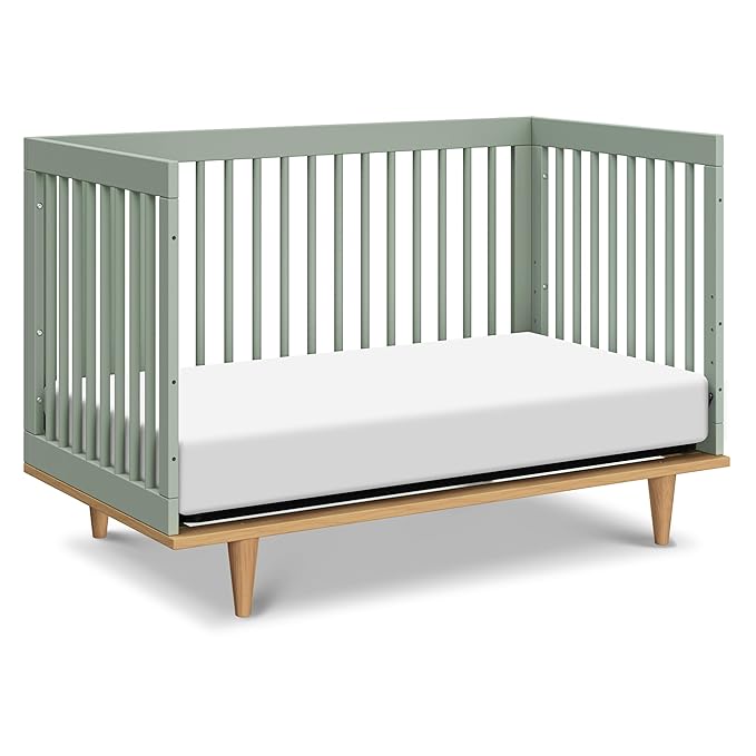 DaVinci Marley 3-in-1 Baby Crib Convertible to Toddler Bed & Daybed - Easy to Assemble Wooden Crib - GREENGUARD Gold Certified - 4 Adjustable Heights - Conversion Kit Sold Separately, Light Sage