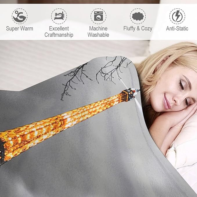Eiffel Tower Blanket Paris Eiffel Tower Gifts for Girls Boys Woman Kids Lover Throw Blankets Soft Blanket Warm Fleece Flannel Plush Blankets for Bed Sofa Couch 50"x60"
