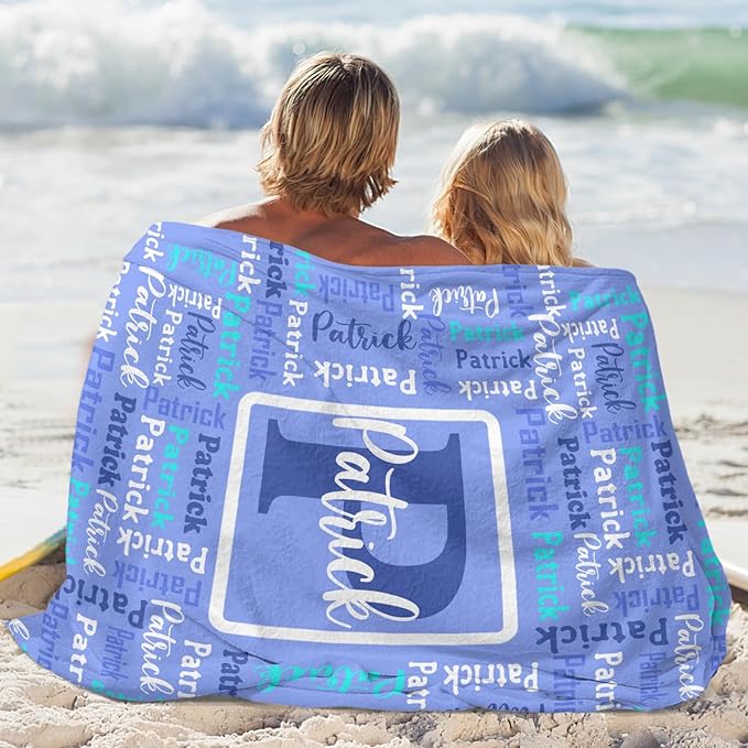 Dr.TOUGH Name Blanket Personalized Blanket for Adult Kids Flannel Customized Personalized Blankets and Throws