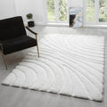 LUXE WEAVERS Lantanas Collection 7070 Cream 8x10 Modern Shag Geometric Area Rug