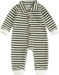 Thorn Tree Baby Boys Clothes Infant Knit Romper Long Sleeve Newborn Outfits Button Closure Onesie Turn Down Collar Jumpsuit