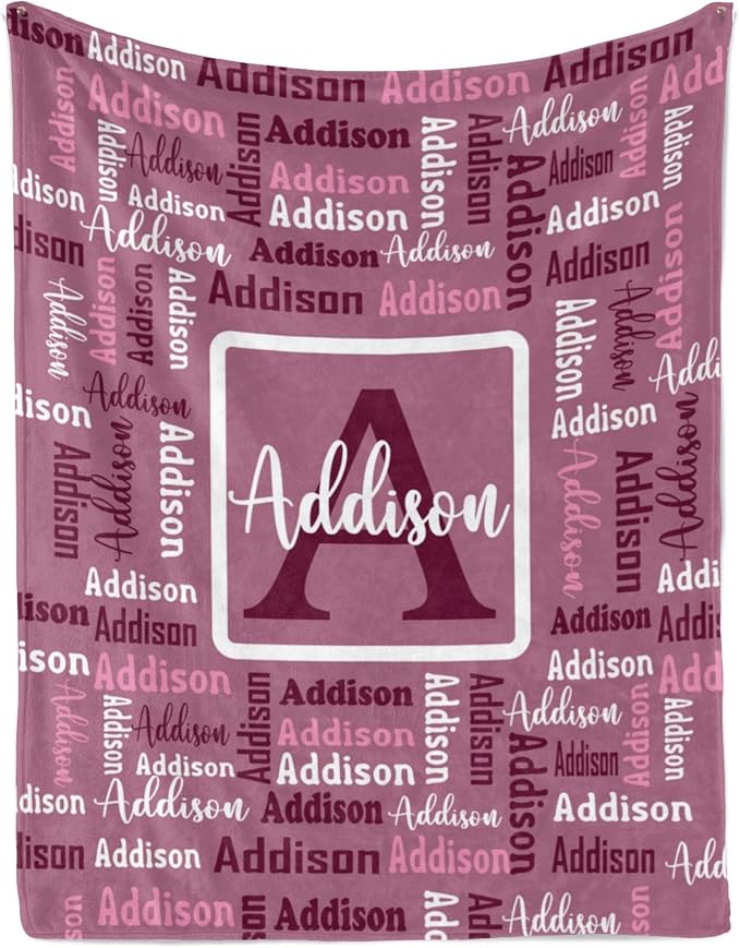 Dr.TOUGH Name Blanket Personalized Blanket for Adult Kids Flannel Customized Personalized Blankets and Throws