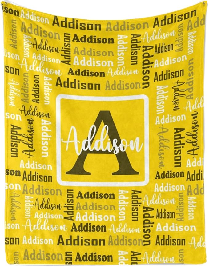 Dr.TOUGH Name Blanket Personalized Blanket for Adult Kids Flannel Customized Personalized Blankets and Throws