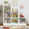 Montessori Shelf 6-Section Wooden Storage Cabinet, Kids Toy Storage Organizer Book Shelf for Kids Rooms, Classroom, Playroom, Nursery, Preschool Book Shelves