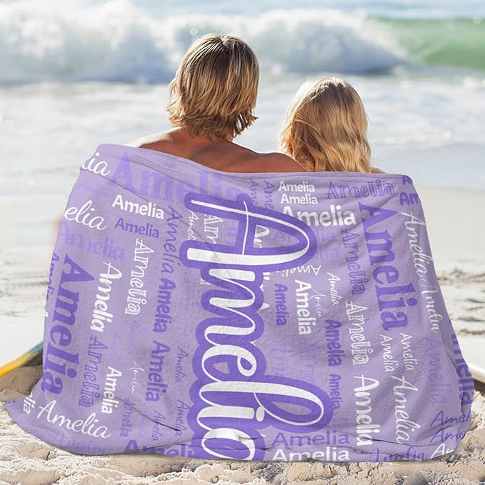 Dr.TOUGH Personalized Blanket for Adult Kids with Name Customized Blankets Personalized Throw Blanket for Christmas Birthday Gifts