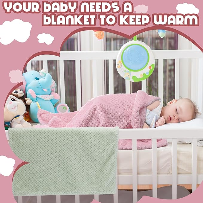 Frienda 4 Pcs Baby Fuzzy Blanket Fluffy Baby Blanket for Boys Girls Soft Warm Infant Newborn Toddler Receiving Nursery Bed Supplies, 32 x 24 Inch(Fresh Color)