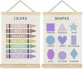Supwhd Shapes Colors Posters for Classroom Wall, Shapes Colors Learning Poster Hanger Frame Wall Decor for Classroom Nursery Kids Room Playroom Preschool Decor, 12x16 Set of 2（Blue）