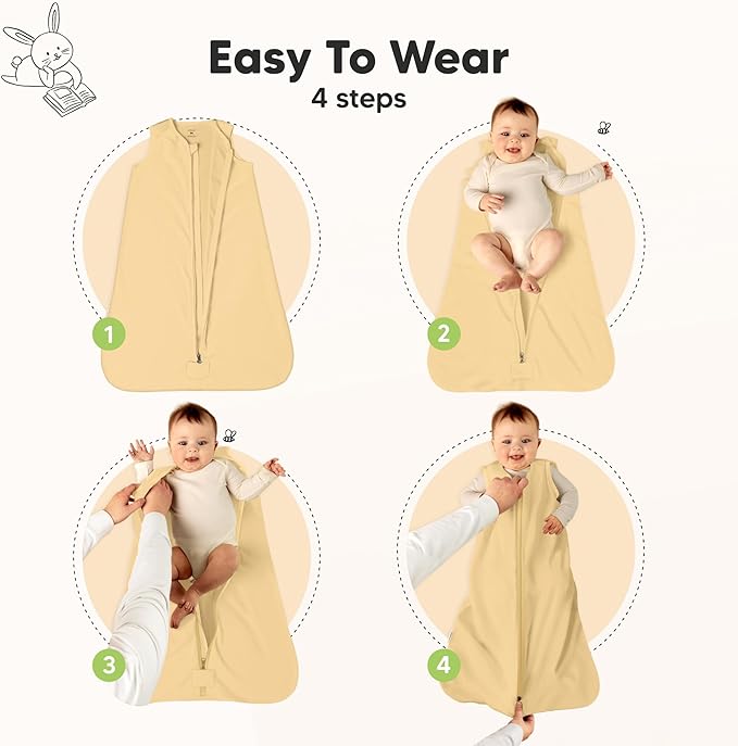 2-Pack Baby Sleep Sacks, Zipper Wearable Blanket - 0.5TOG Organic Cotton, Lightweight, Soft Cozy Toddler Sleeping Sack 6-12 months, Easy to Wear Large Newborn Transition Swaddles Sleepsacks (Avocado)