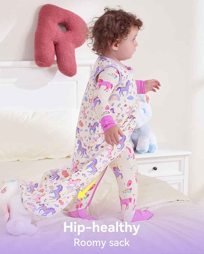 Rayon Made from Bamboo Viscose Sleep Sack 0-36 Months 1.0 Tog for Toddler and Baby sleepers 2-Way Zipper Newborn Sleep Sacks