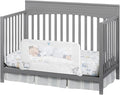 Universal Swing Down Crib Rail Guard, Convertible Crib Bed Rail for Toddlers, with Reinforced Wing Nut Safety System, Compatible with All Major Brand of Crib, White