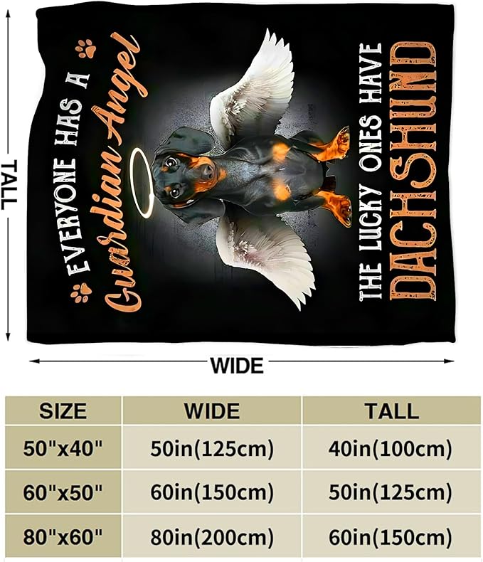 Dachshund Throw Blanket - Cute Dog Gifts and Decor for Girls, Women, Kids, Adults - Soft Warm Cozy Fleece for Couch, Sofa, Bed - 80"x60"