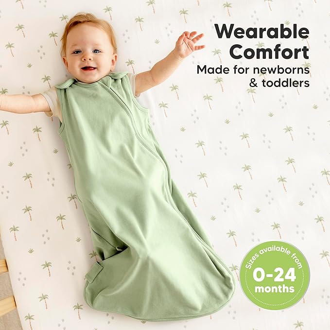 2-Pack Organic Baby Sleep Sacks, 100% Cotton - Soft & Breathable 0.5TOG Baby Wearable Blanket, Toddler Sleeping Sack 0-6 months, Easy to Wear Transitional Swaddles for Newborns, Infants(Roarsome, S)