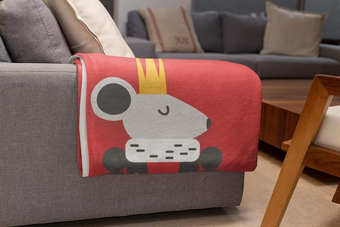 Custom Nutcracker Throw Blanket | Warm Fuzzy Christmas Blankets | Plush Fleece Sofa Throw | Bedding | Holiday Home Decor | Nutcracker Figures | Super Soft Red Couch (Fleece 50x60)