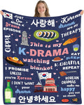 Korean Blanket 50"x60", Korean Gifts for Women Girls Sister Friends, Koreans Drama Gifts for Christmas Thanksgiving, Flannel Koreans Blanket for Sofa Couch Room Bed