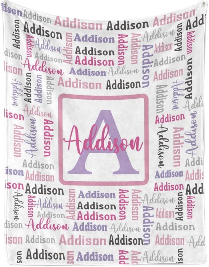 Dr.TOUGH Name Blanket Personalized Blanket for Adult Kids Flannel Customized Personalized Blankets and Throws