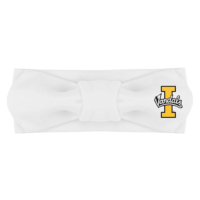 Creative Knitwear Idaho Vandals Infant Girls White Solid Hair Knot Headband Embroidered Logo - Size Newborn - 4T