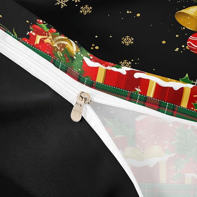 Christmas Bedding Duvet Cover Set Kids Snowflake Christmas Tree Bedding Set Boys Girls Xmas Theme Decor Comforter Cover Set Microfiber Luxury New Year Bedspread Cover Bedroom Bedclothes Full Size