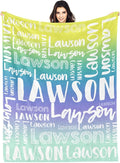 Dr.TOUGH Personalized Blankets with Name Customized Baby Blankets for Girls Boys Adults Monogrammed Blankets and Throws Christmas Birthday Mothers Valentines Day Gift (Z-Colorful 03, 50''×60'')