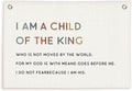 Lacama Christian Wall Decor for Boys Room, Baby Boys Nursery Decor, Bible Verse Wall Linen Hanging Banner Flags, I Am a Child of The King Banner Neutral Wall Decor, Birthday Gift 30x20 Inch