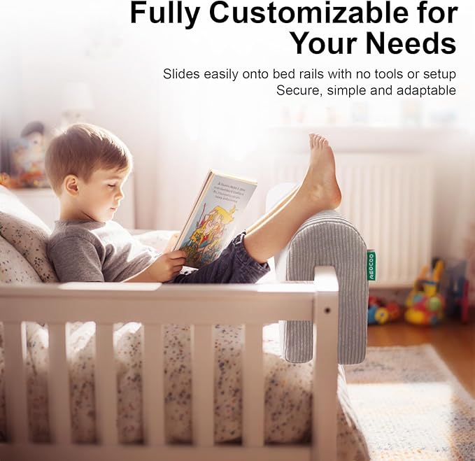 Bed Rail Bumpers Protector, Hospital Bed Rails Padding, Loft Beds and Bunk Beds Bumpers Protector, Premium Soft Memory Foam - Anti-Bump | Fall Prevention, 90x14x20cm, Gray