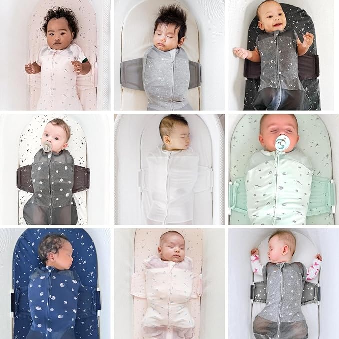 Happiest Baby SNOO Sleep Sack - 100% Organic Cotton Baby Swaddle Blanket - Doctor Designed Promotes Healthy Hip Development (Ivory Planets, X-Large)