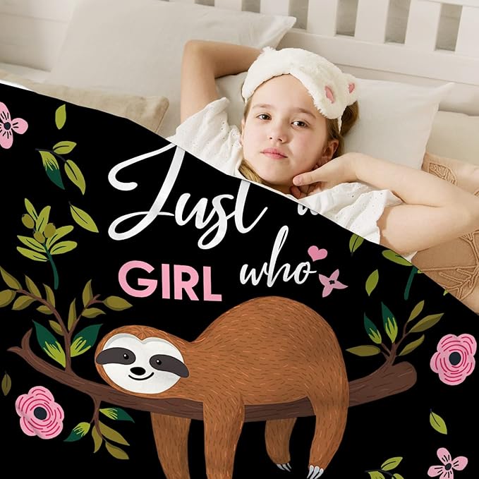 Sloth Blanket Ultra Soft Cozy Flannel Sloth Throw Blanket for Women Girls Adults Gifts 50"x40"