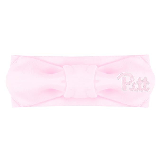 Creative Knitwear Pitt Panthers Infant Girls Pink Solid Hair Knot Headband Embroidered Logo - Size Newborn - 4T