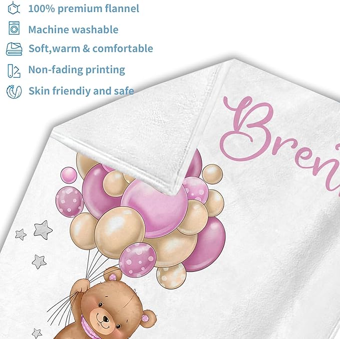 OLIVE OLIVIA Personalized Monthly Baby Milestone Blanket, Baby Months Blanket, Perfect Custom Newborn Gifts,50"x60"