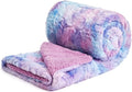 NEWCOSPLAY Super Soft Faux Fur Throw Blanket for Couch Purple Rainbow Sherpa Fuzzy Plush Warm Blanket for Sofa Bed (Purple Rainbow, Throw(40"x50"))