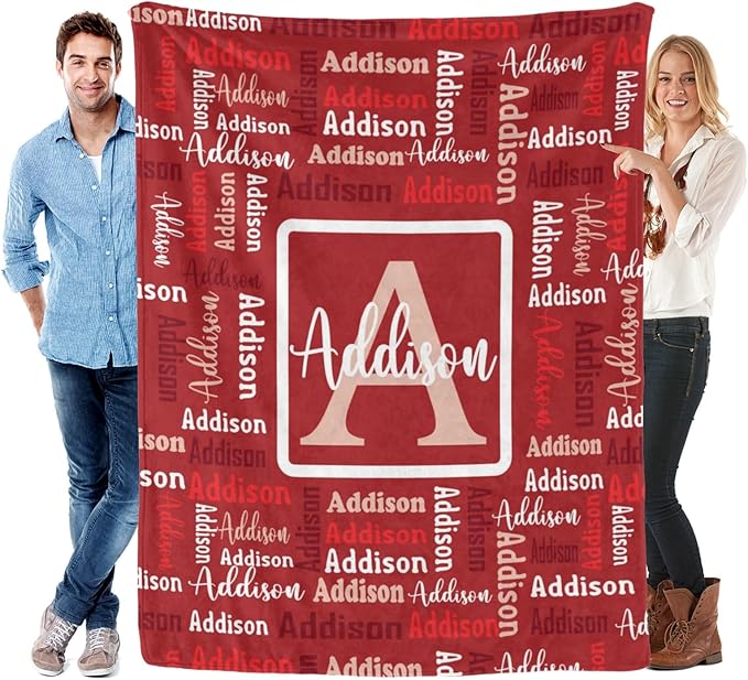 Dr.TOUGH Name Blanket Personalized Blanket for Adult Kids Flannel Customized Personalized Blankets and Throws