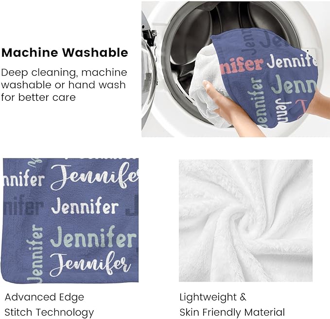 Dr.TOUGH Name Blanket Personalized Blanket for Adult Kids Flannel Customized Personalized Blankets and Throws