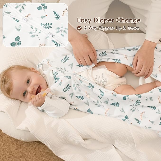 david's kids 3 Pack Warm Micro Fleece Baby Sleep Sack 0-6 Months, Soft Baby Wearable Blankets with 2-Way Zipper, Comfy Winter Sleeping Bags for Infant Newborn Boys Girls, Small Size, Animal Forest